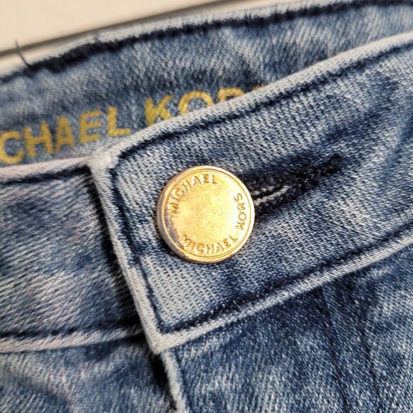 Michael Kors Size 10 Jeans Women Izzy Skinny denim button pockets zip - Picture 10 of 12
